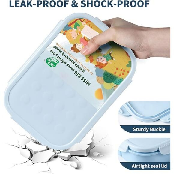 Leakproof bento lunch box with compartments microwave safe container for kids - Picture 4 of 7